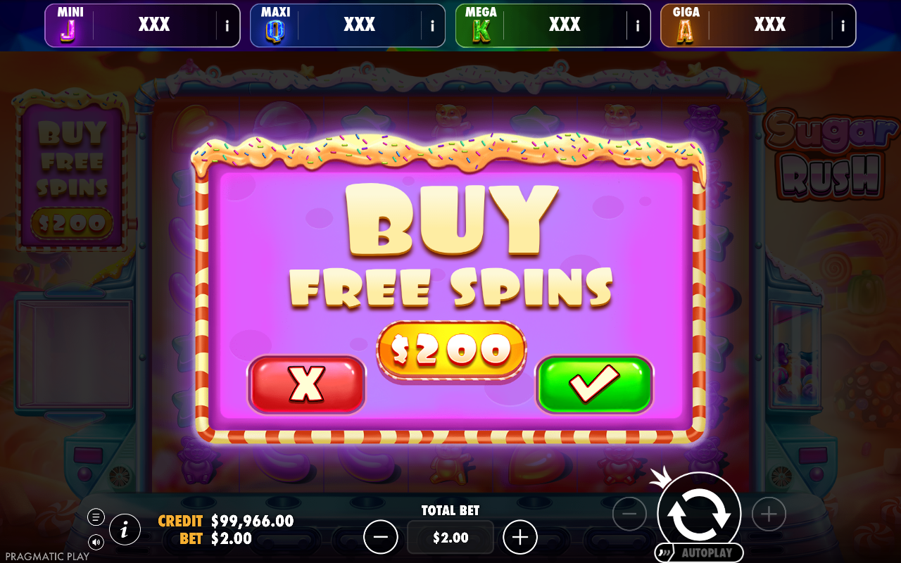 Sugar Rush - Oranje Jackpot bonus buy