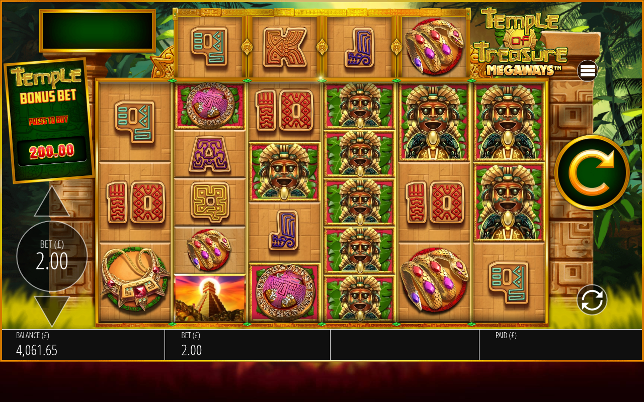 Temple Of Treasure Megaways base game