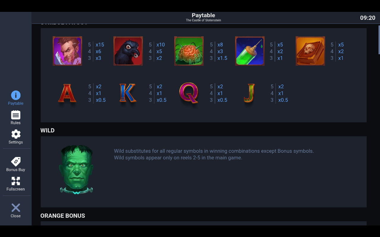Rules page explaining how the wild works