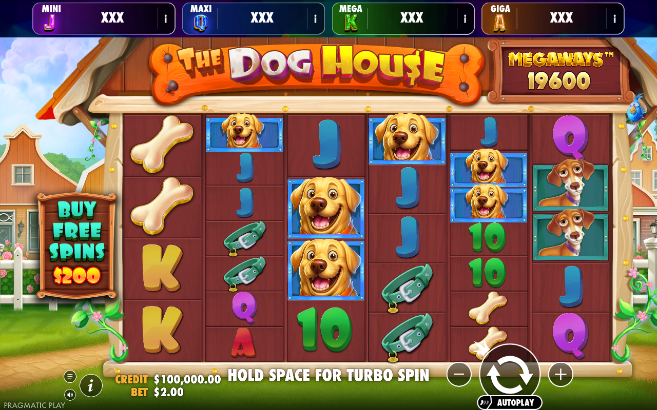 The Dog House Megaways - Oranje Jackpot base game