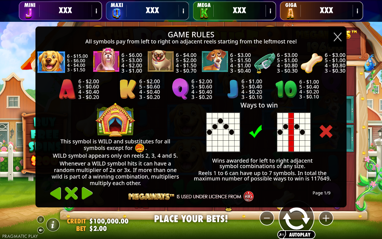 The Dog House Megaways - Oranje Jackpot wild symbol rules