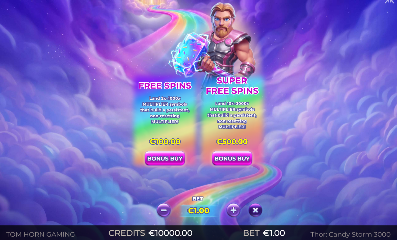Thor: Candy Storm 3000 information screen