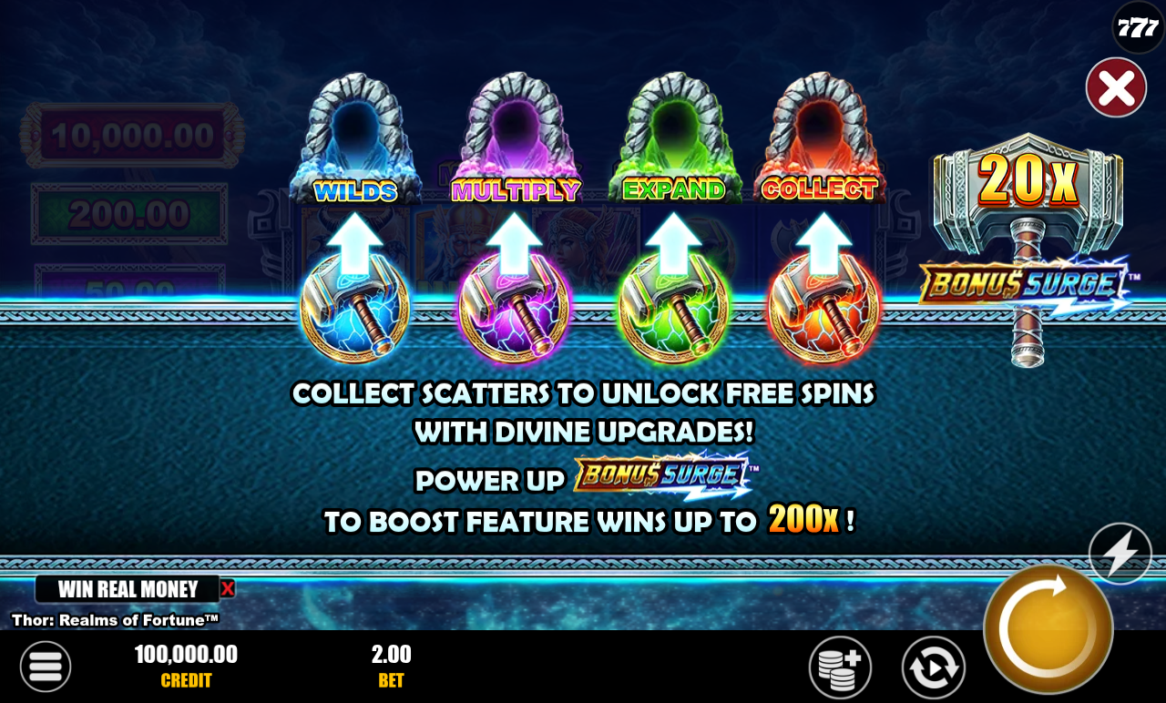Thor: Realms of Fortune information screen