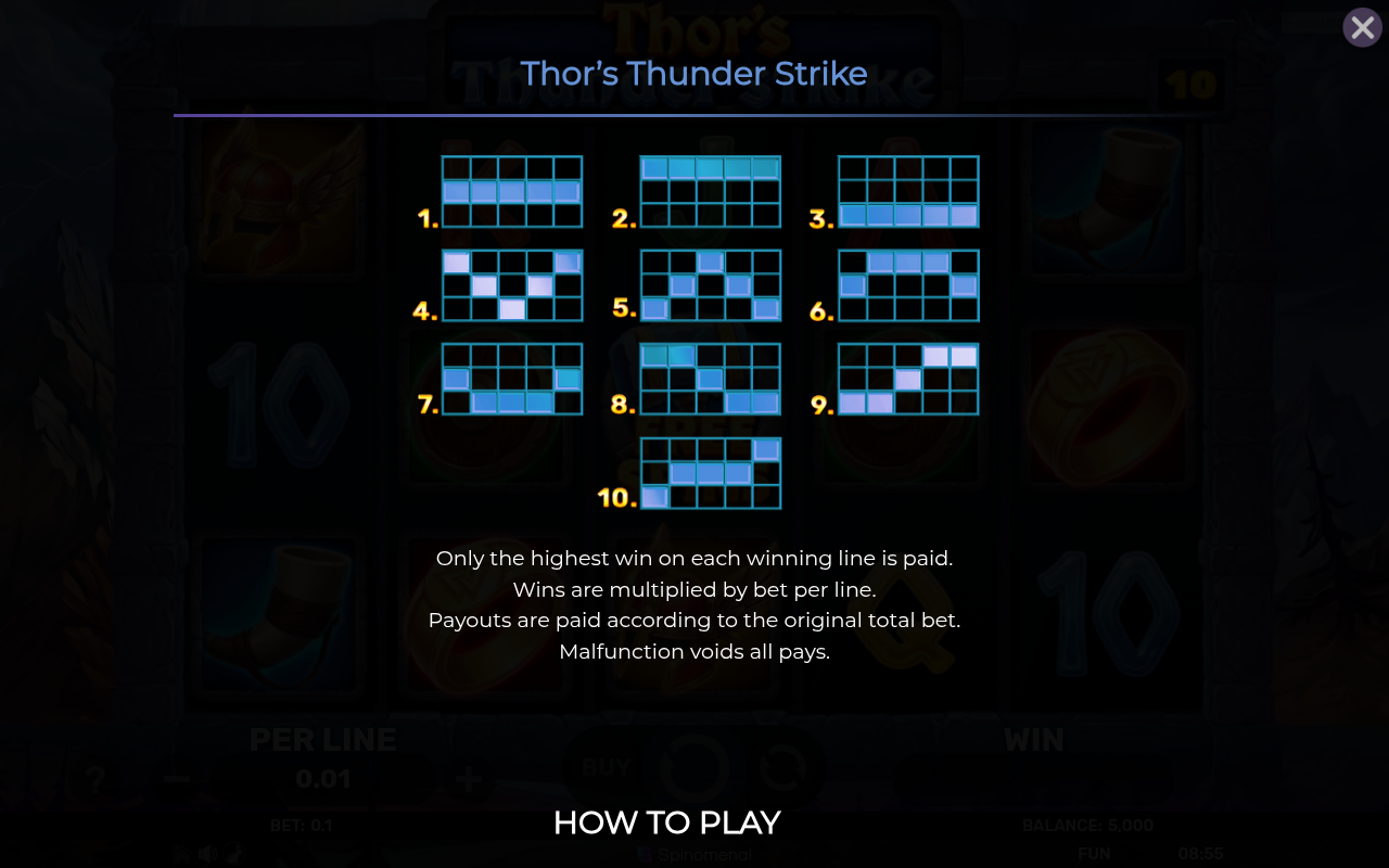 Thor's Thunder Strike information screen