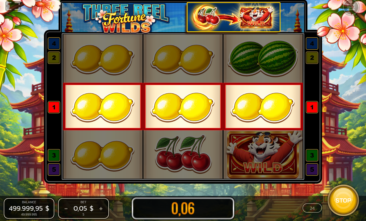 Three Reel Fortune Wilds gameplay