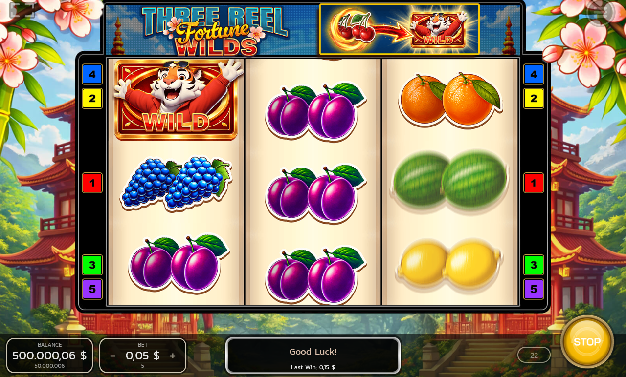 Three Reel Fortune Wilds gameplay