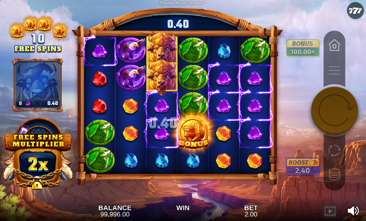 Thunder Riches: Buffalo gameplay