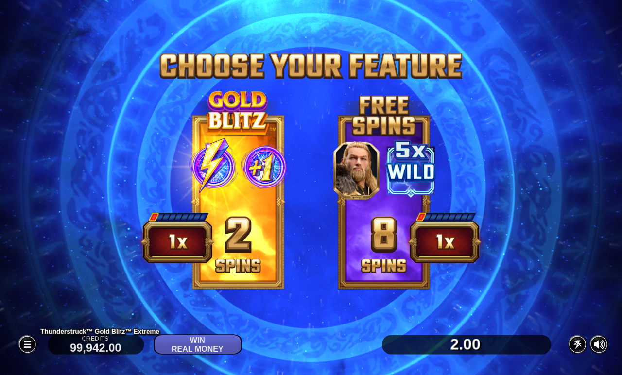 Thunderstruck Gold Blitz Extreme bonus round