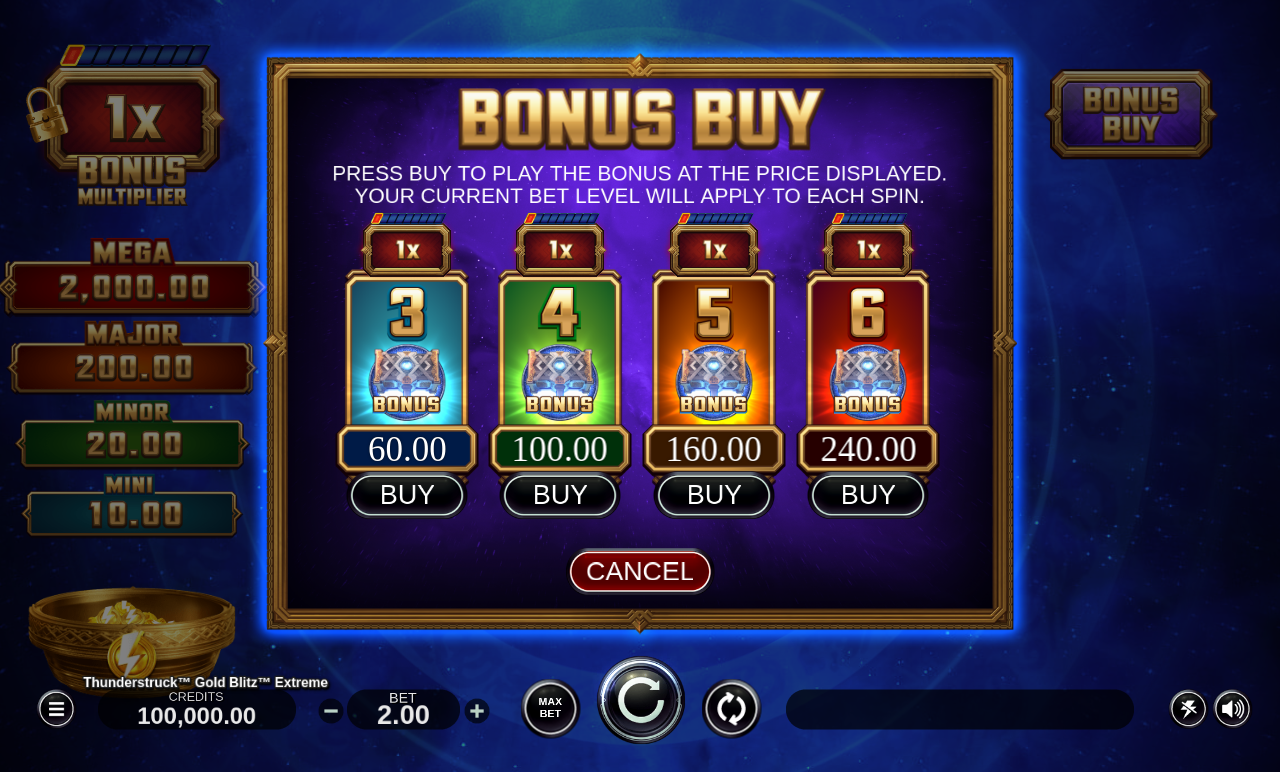 Thunderstruck Gold Blitz Extreme bonus buy