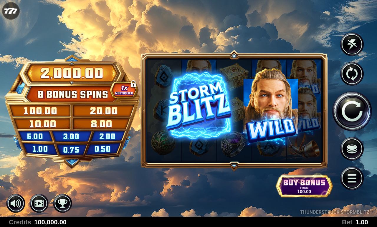 Thunderstruck Stormblitz information screen