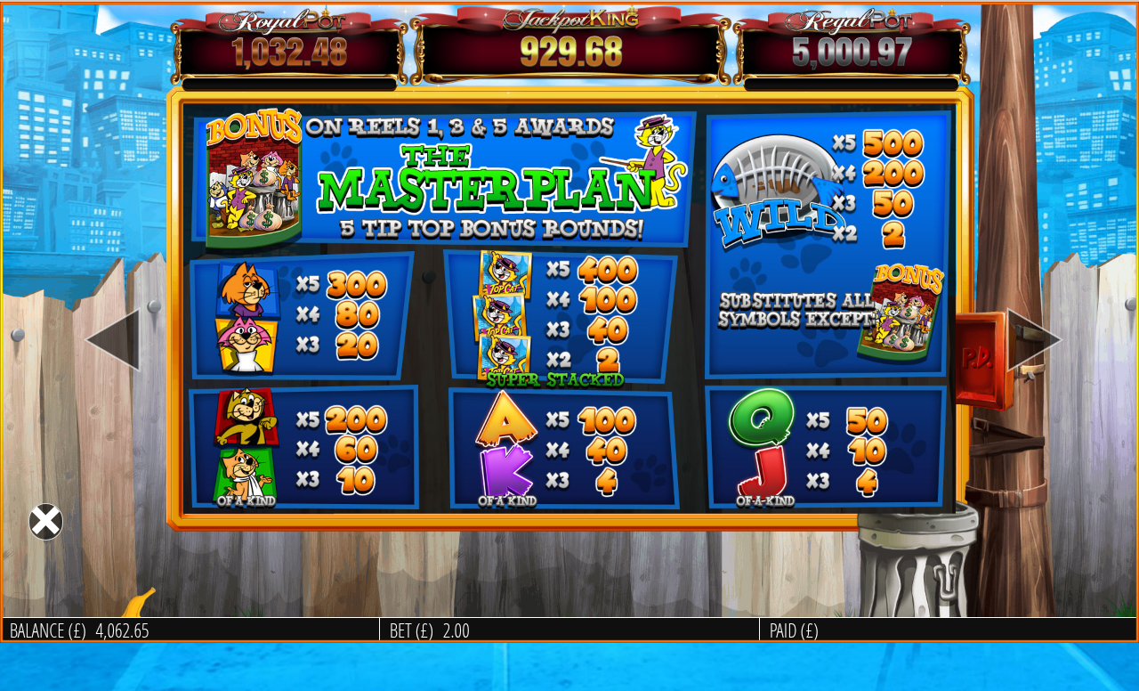 Top Cat information screen