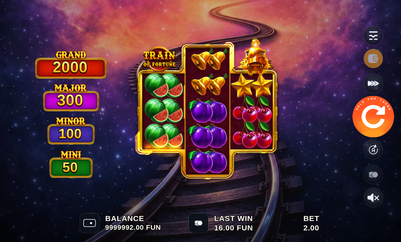 Train of Fortune gameplay during the respins bonus