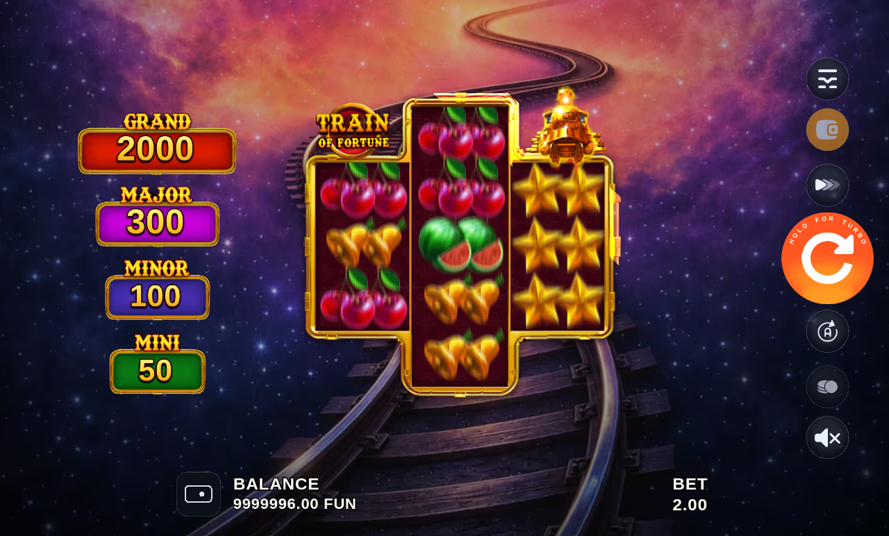 Train of Fortune gameplay showing a win on the reels