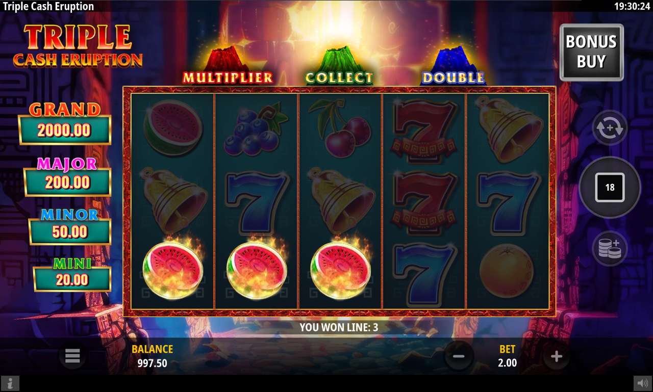 Triple Cash Eruption gameplay