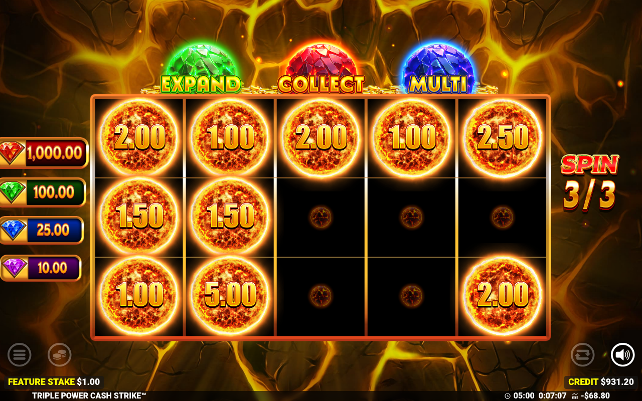 Triple Power Cash Strike bonus round
