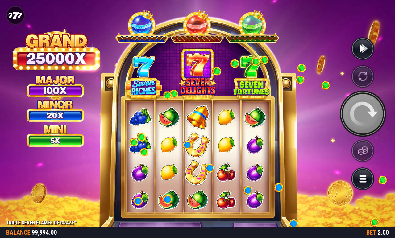 Triple Seven Flames of Craze gameplay