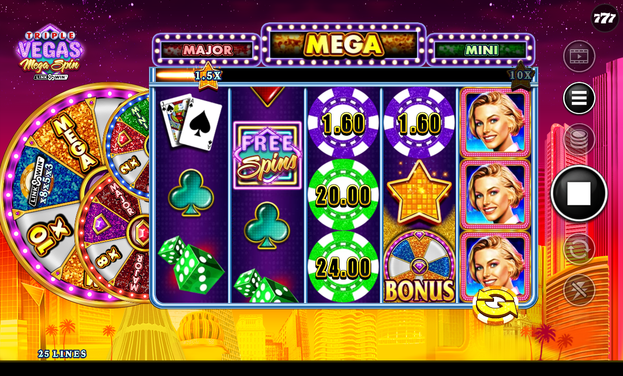Triple Vegas Mega Spin gameplay