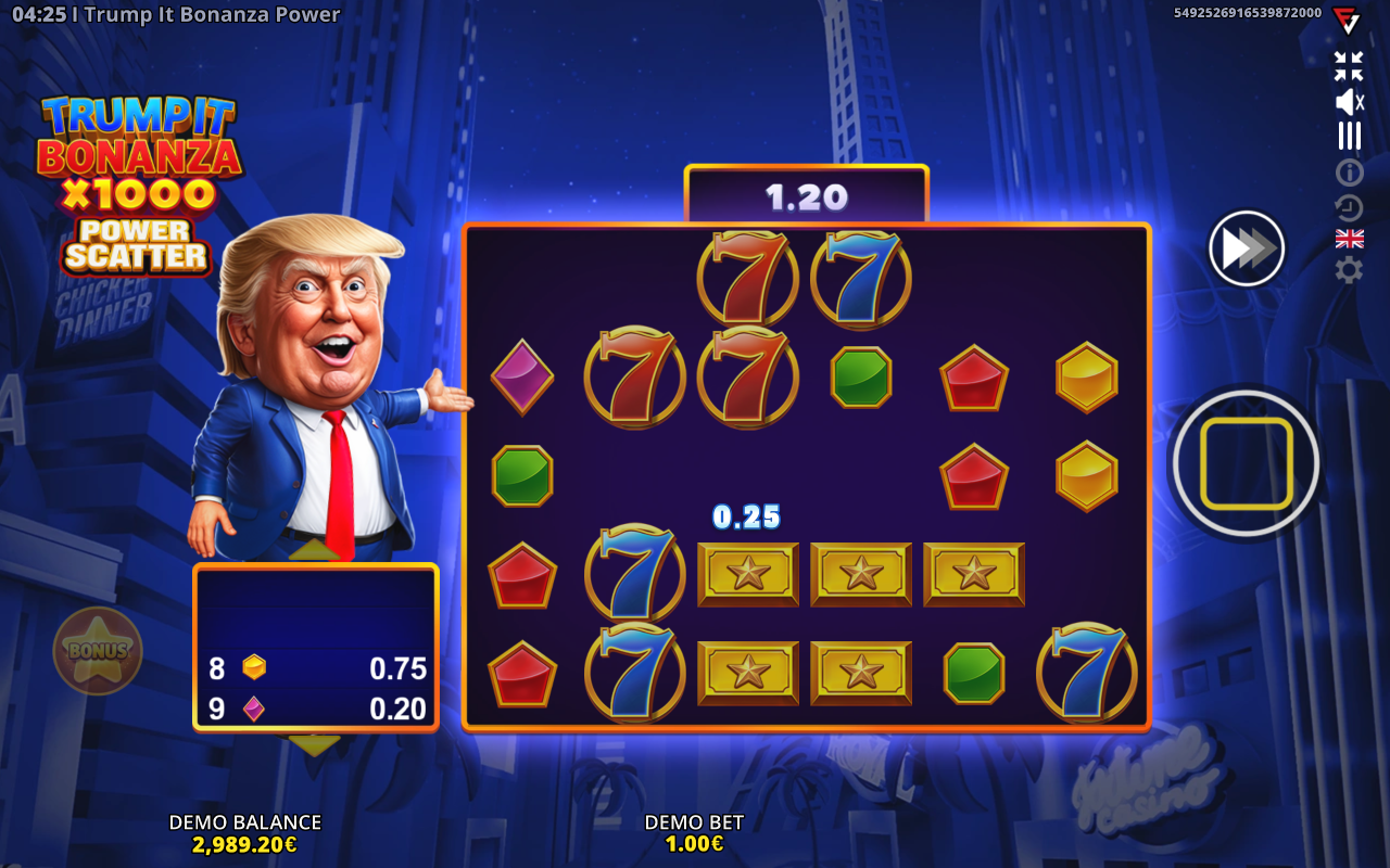 Trump It Bonanza x1000: Power Scatter gameplay