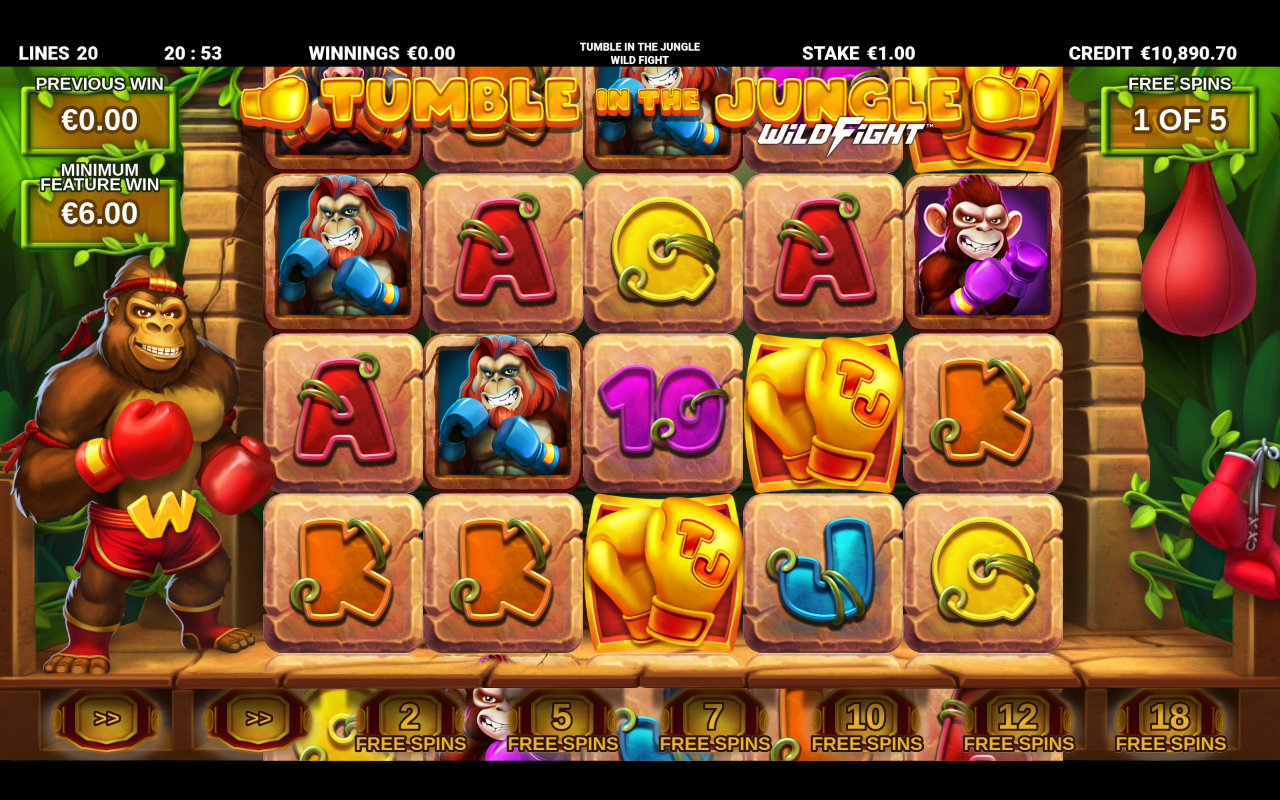Tumble in the Jungle Wild Fight bonus round