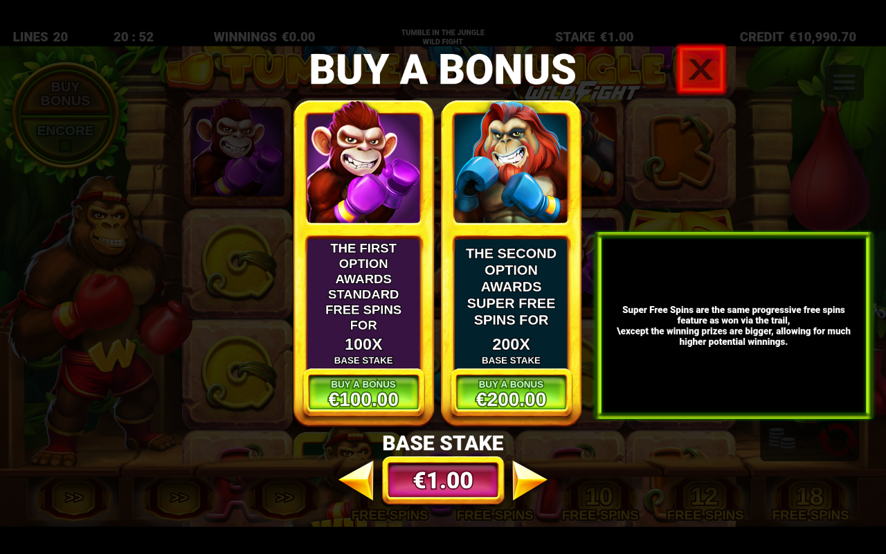 Tumble in the Jungle Wild Fight bonus buy