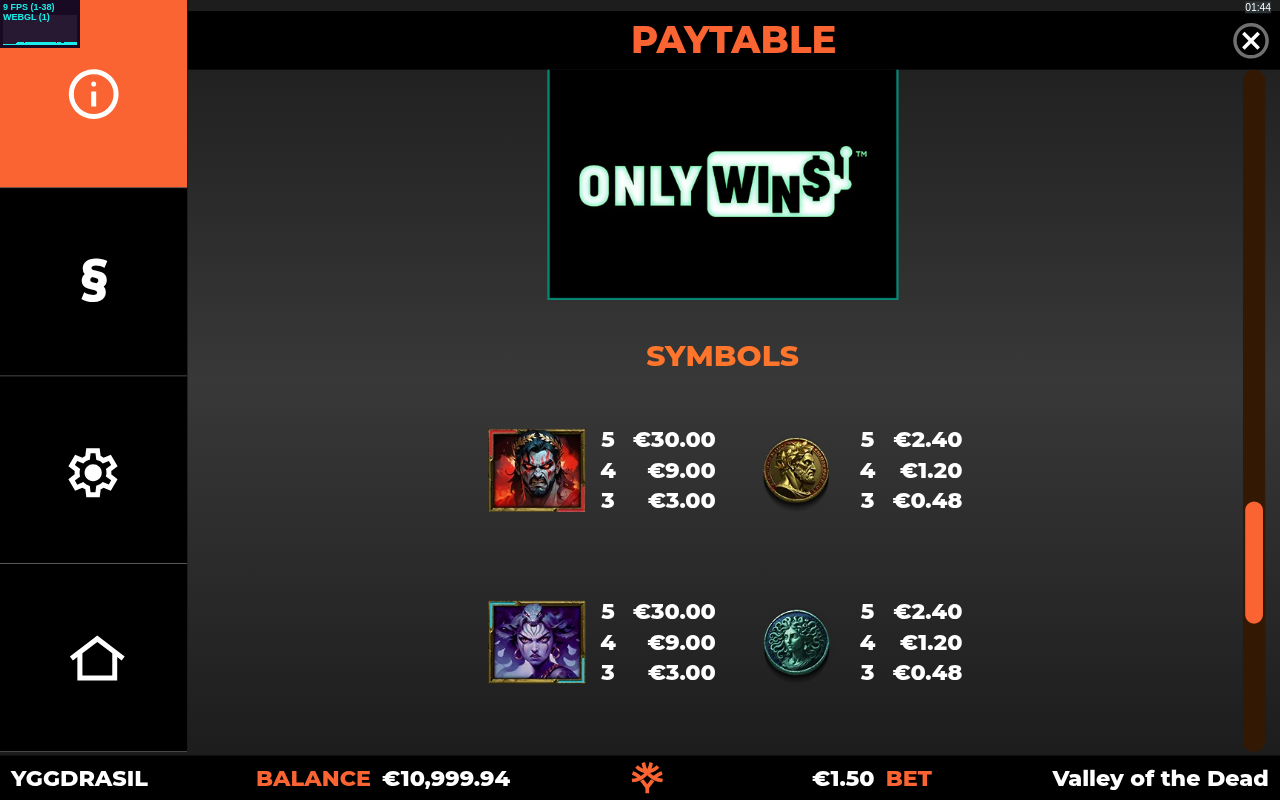Valley of the Dead OnlyWins BoltLock information screen