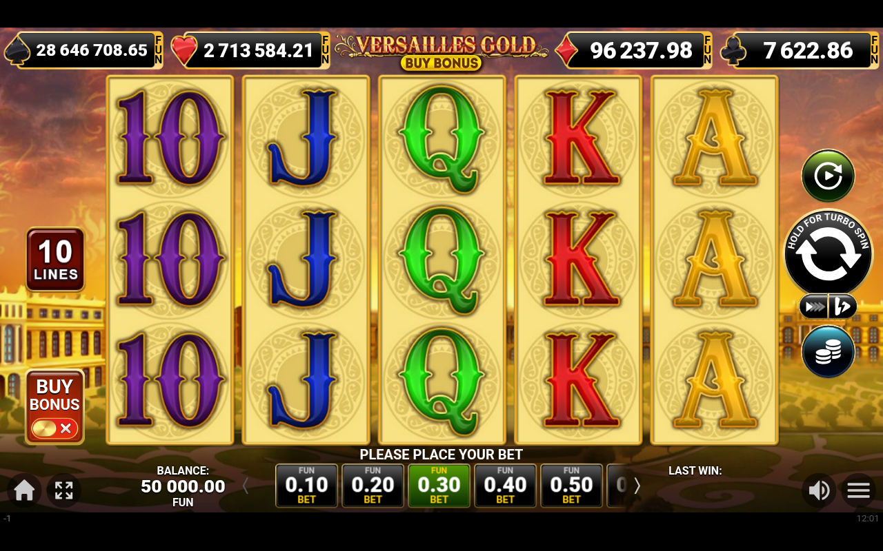 Versailles Gold Buy Bonus base game