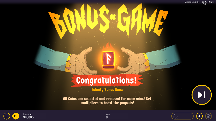Viking Legacy Hold and Win bonus trigger