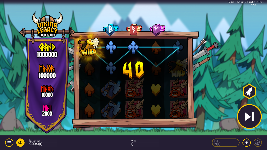 Viking Legacy Hold and Win 40 fixed paylines