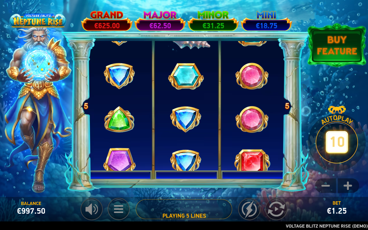 Voltage Blitz Neptune Rise gameplay with prize ladder