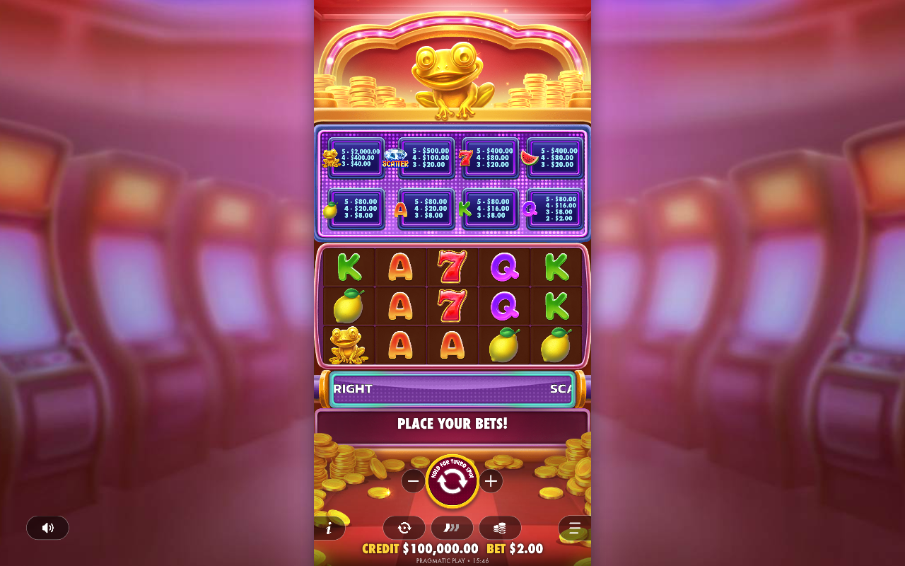 Wealthy Frog information screen