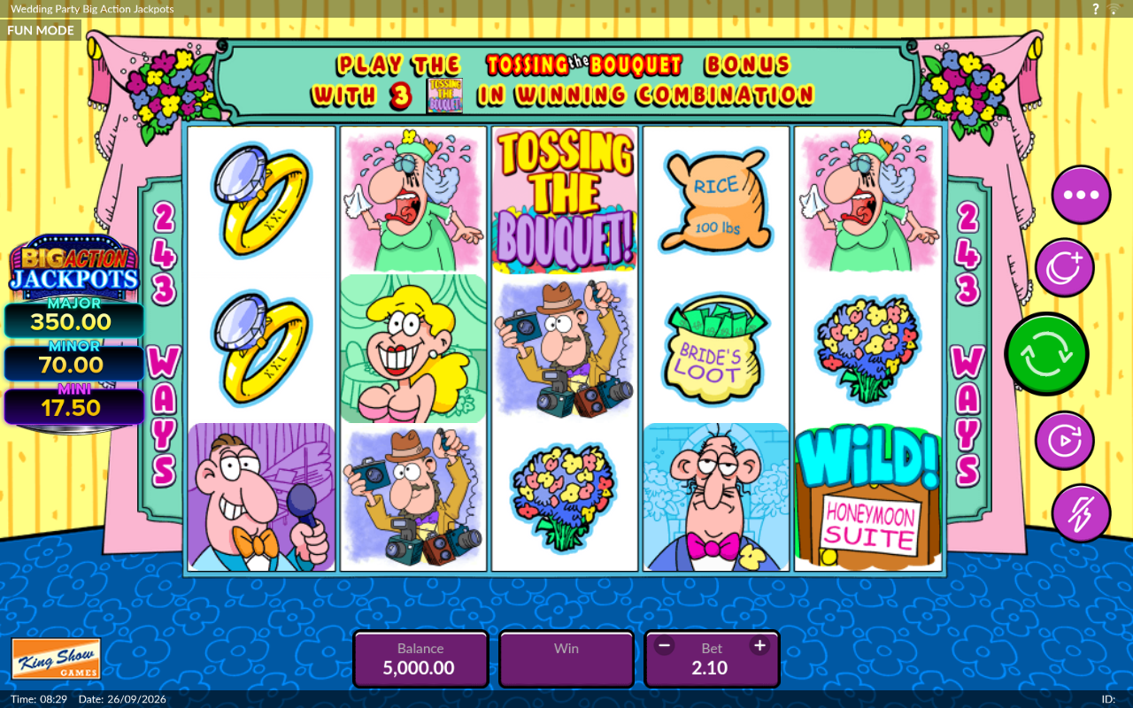 Wedding Party Big Action Jackpots base game
