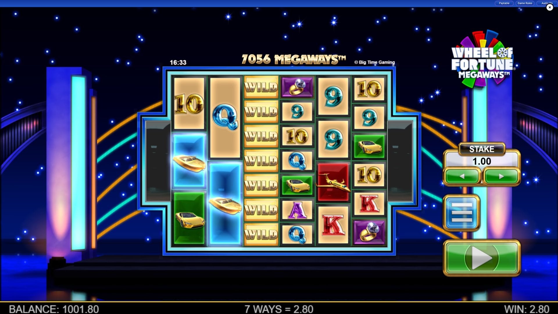 Wheel of Fortune Megaways Base Game