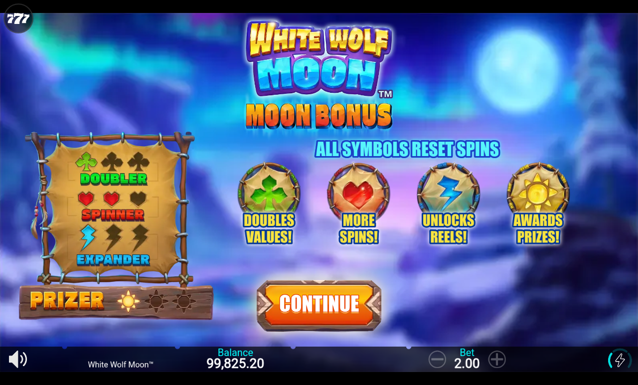 White Wolf Moon bonus round