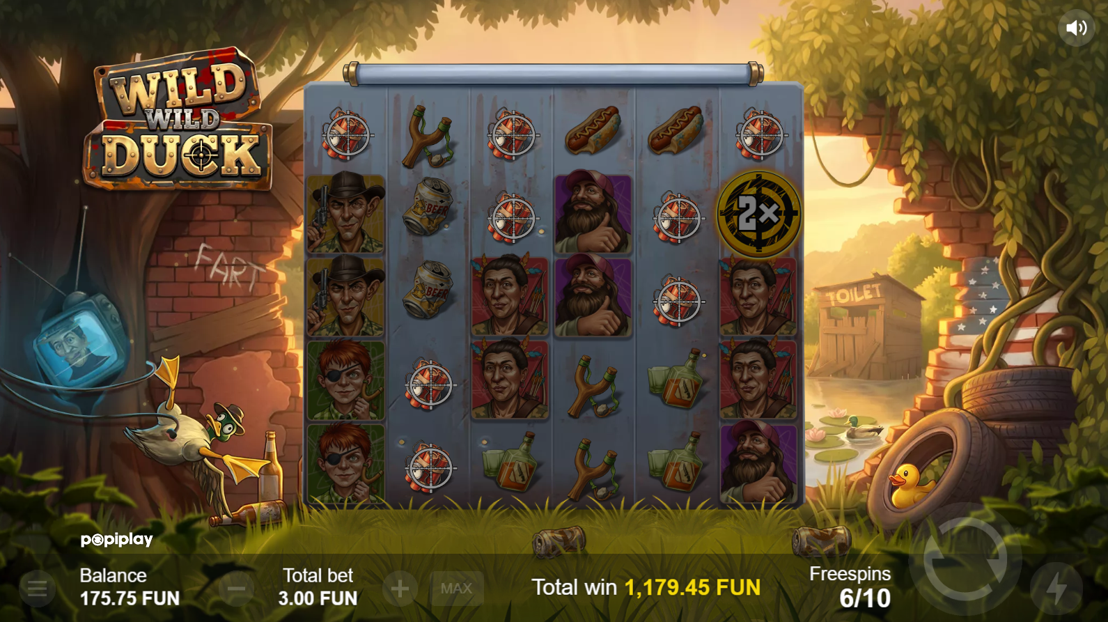 Wild Wild Duck free spins gameplay