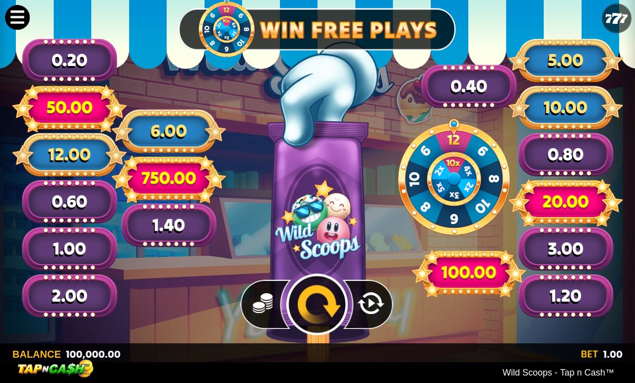 Wild Scoops - Tap n Cash base game