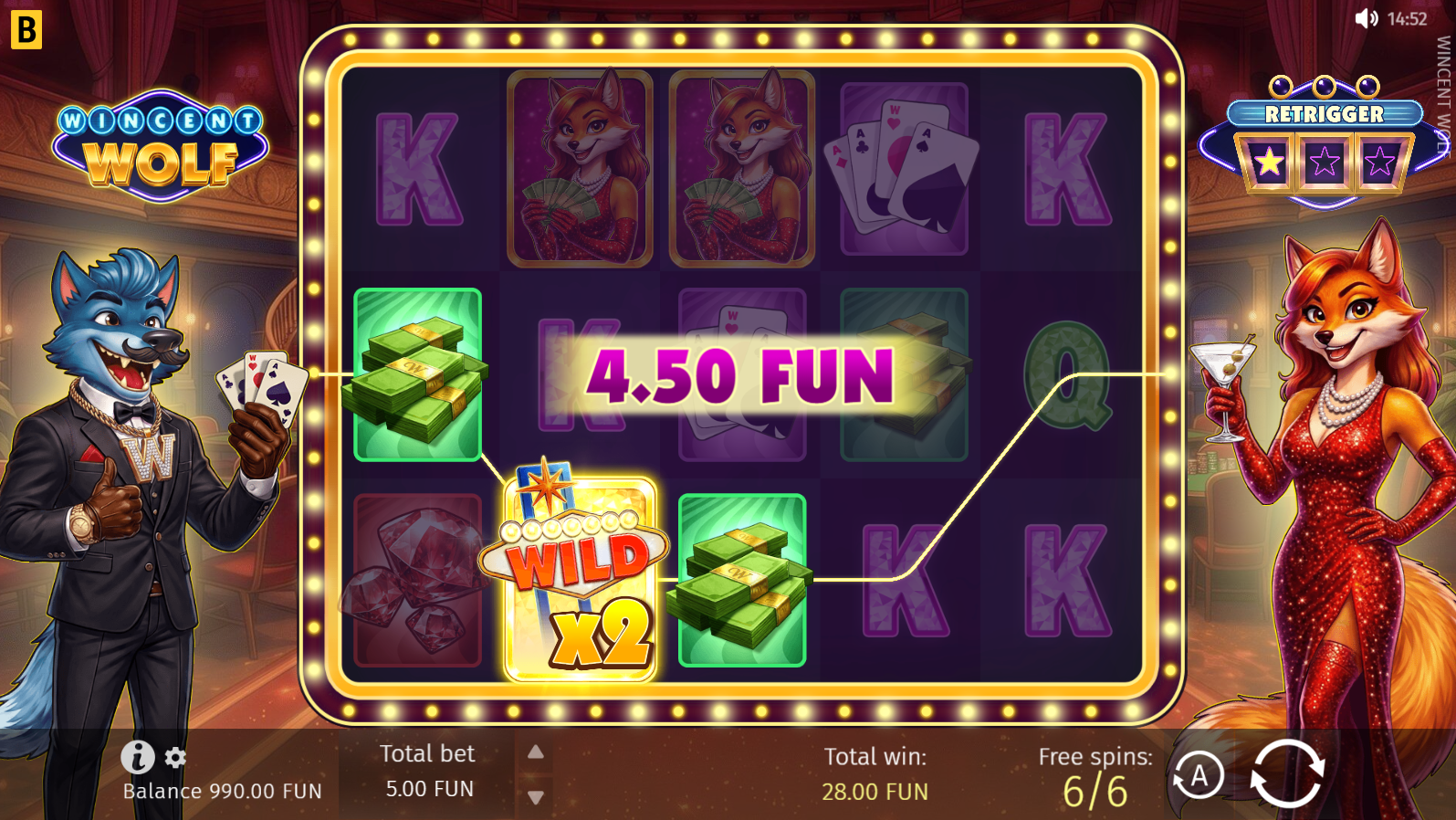 Wincent Wolf Wild symbols with multipliers