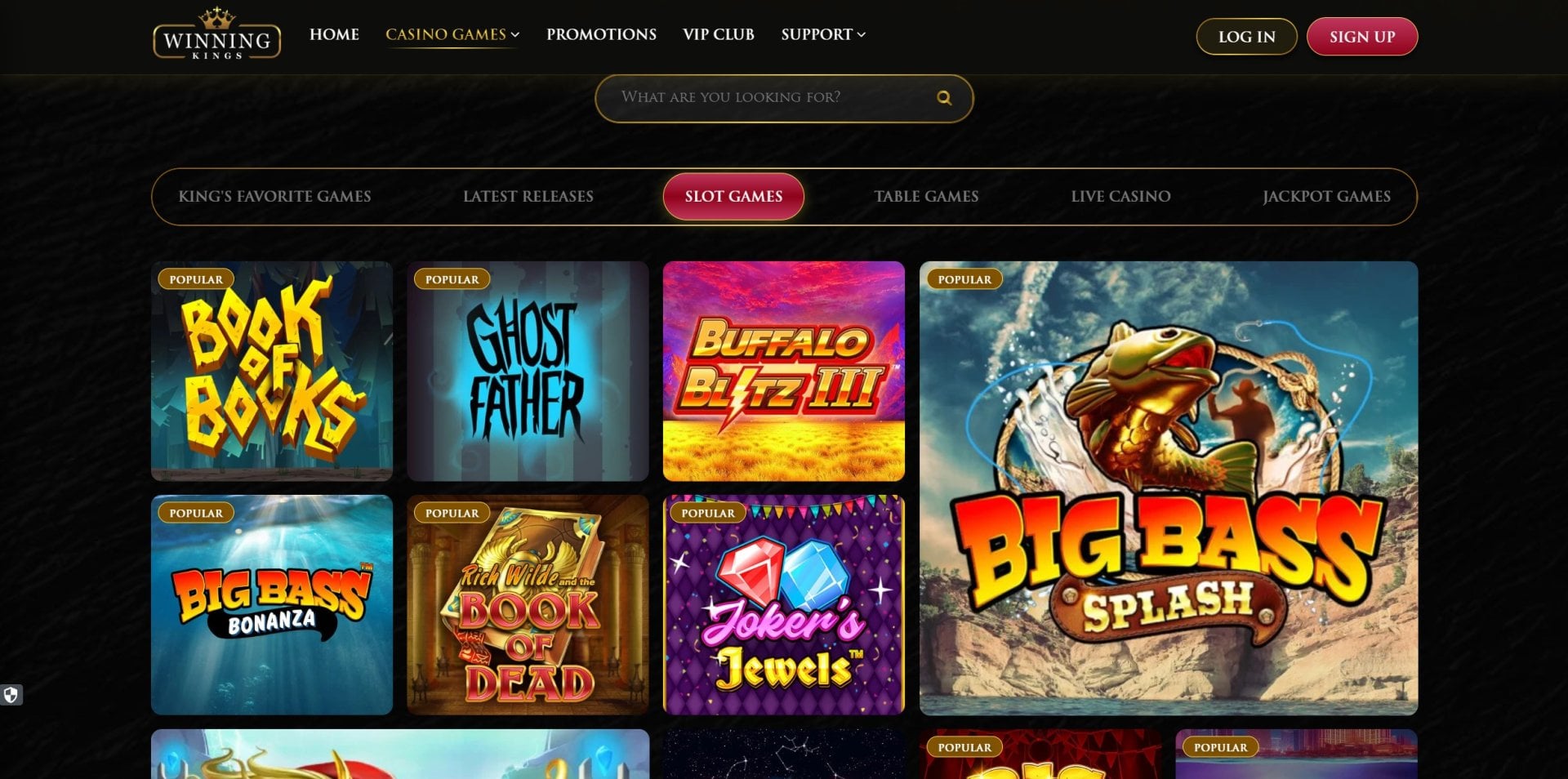 Winning Kings Slot Selection