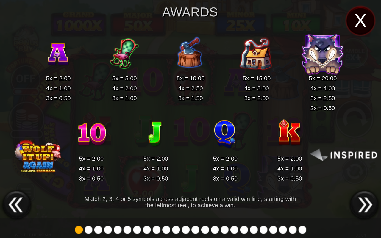 Wolf It Up! Again information screen