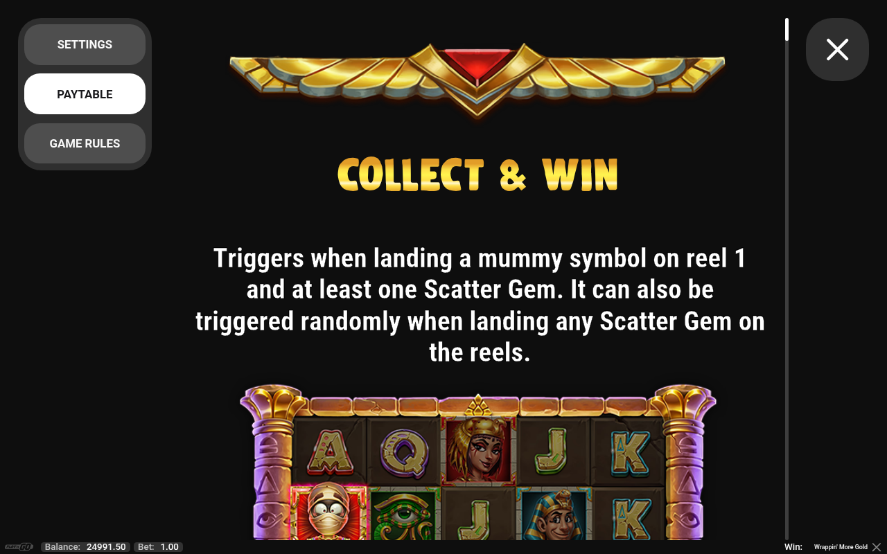 Wrappin More Gold information screen