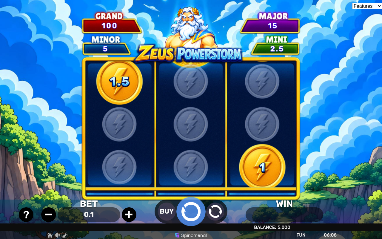 Zeus Powerstorm - Bonus Flash 3x3 base game