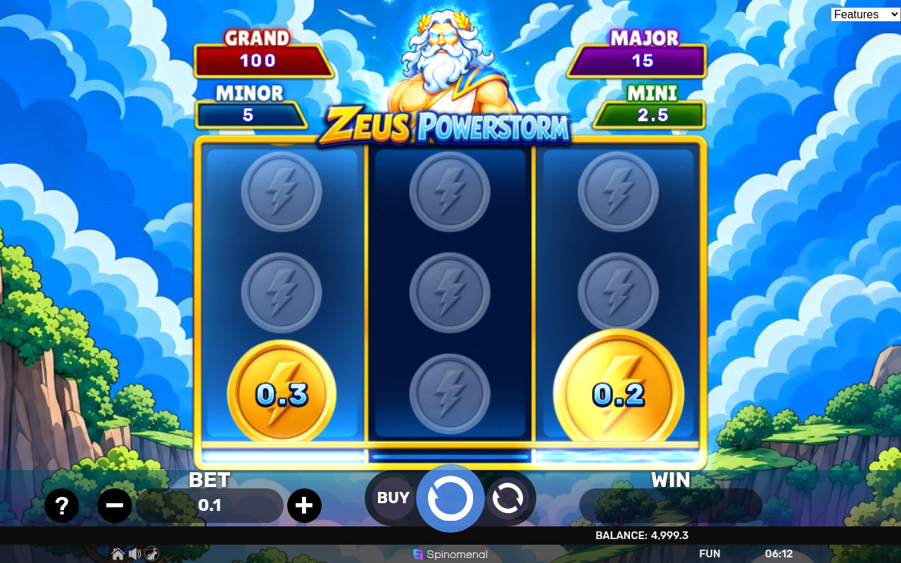 Zeus Powerstorm - Bonus Flash 3x3 gameplay