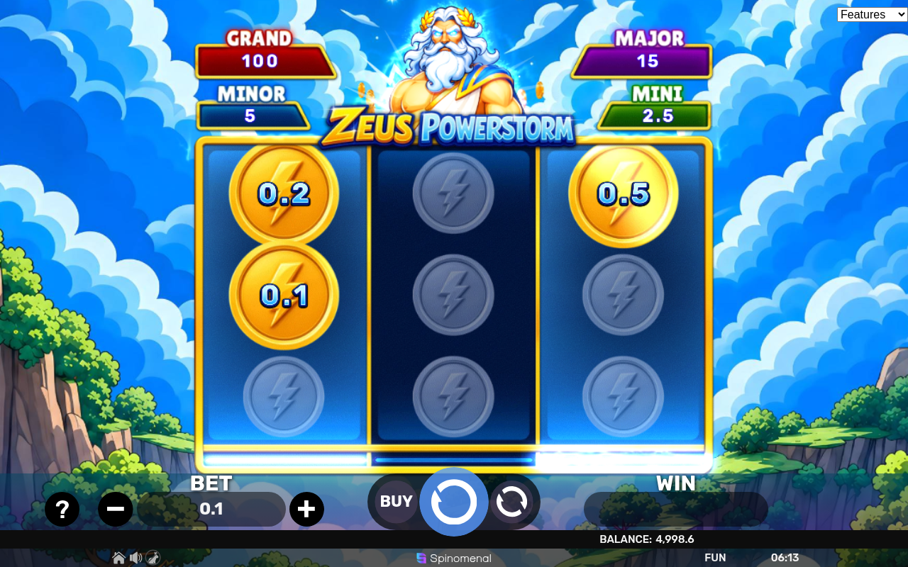Zeus Powerstorm - Bonus Flash 3x3 gameplay