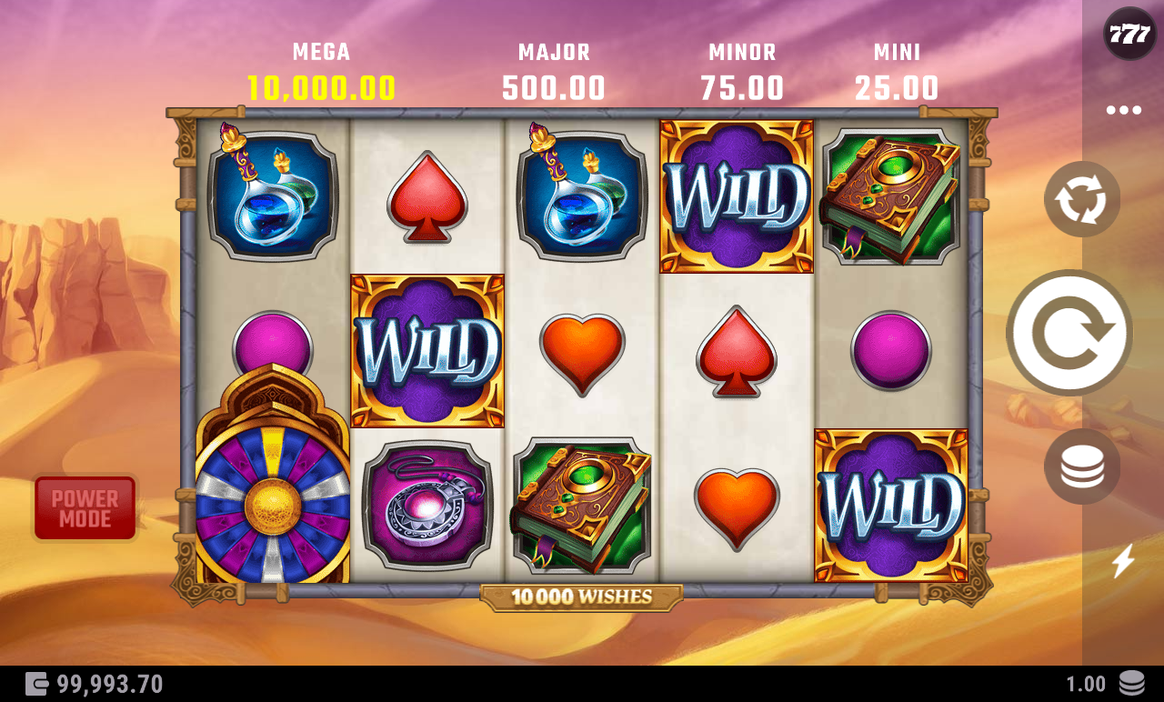 10000 Wishes Power Spin gameplay
