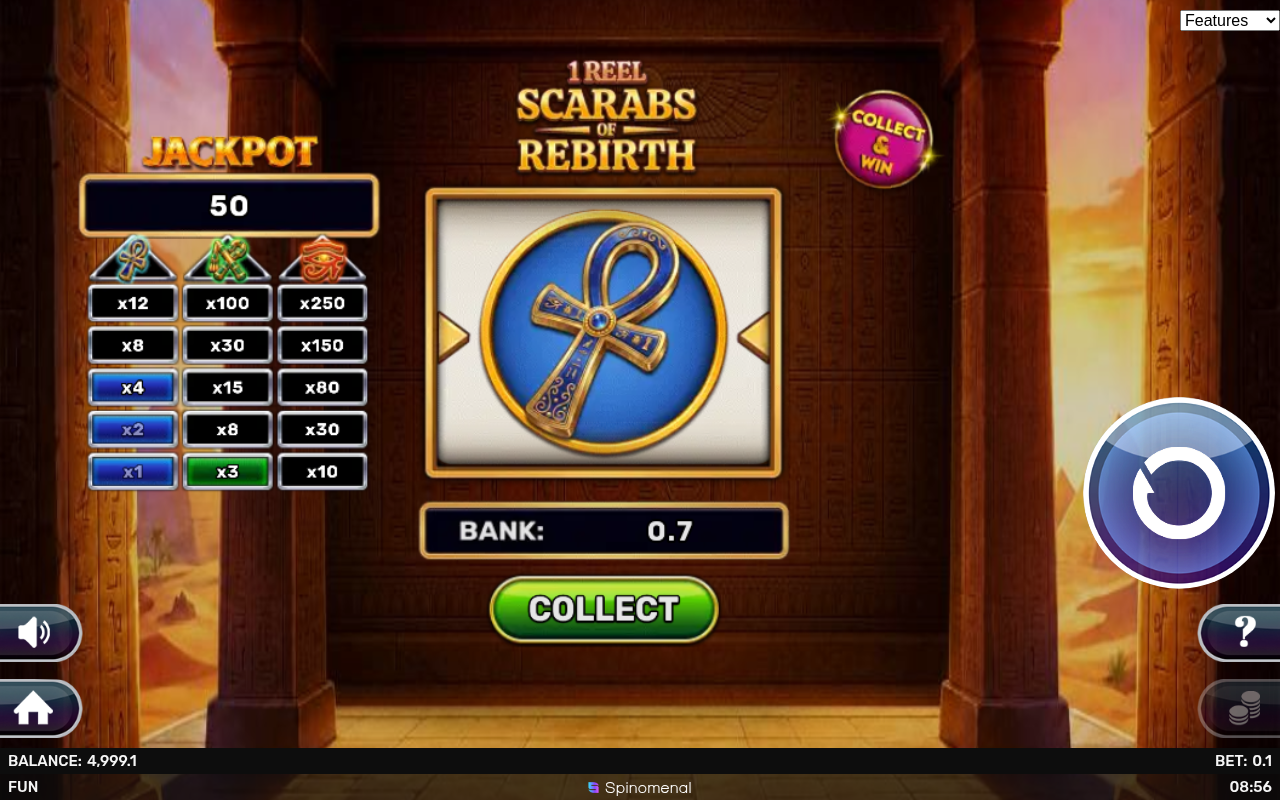 1 Reel - Scarabs Of Rebirth gameplay
