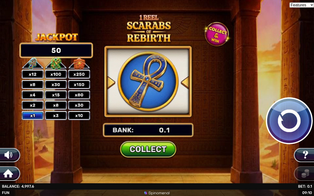 1 Reel - Scarabs Of Rebirth gameplay