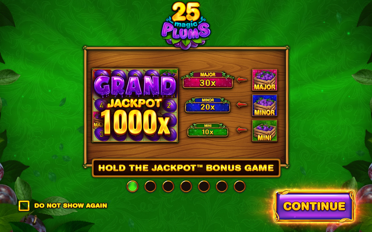 25 Magic Plums information screen