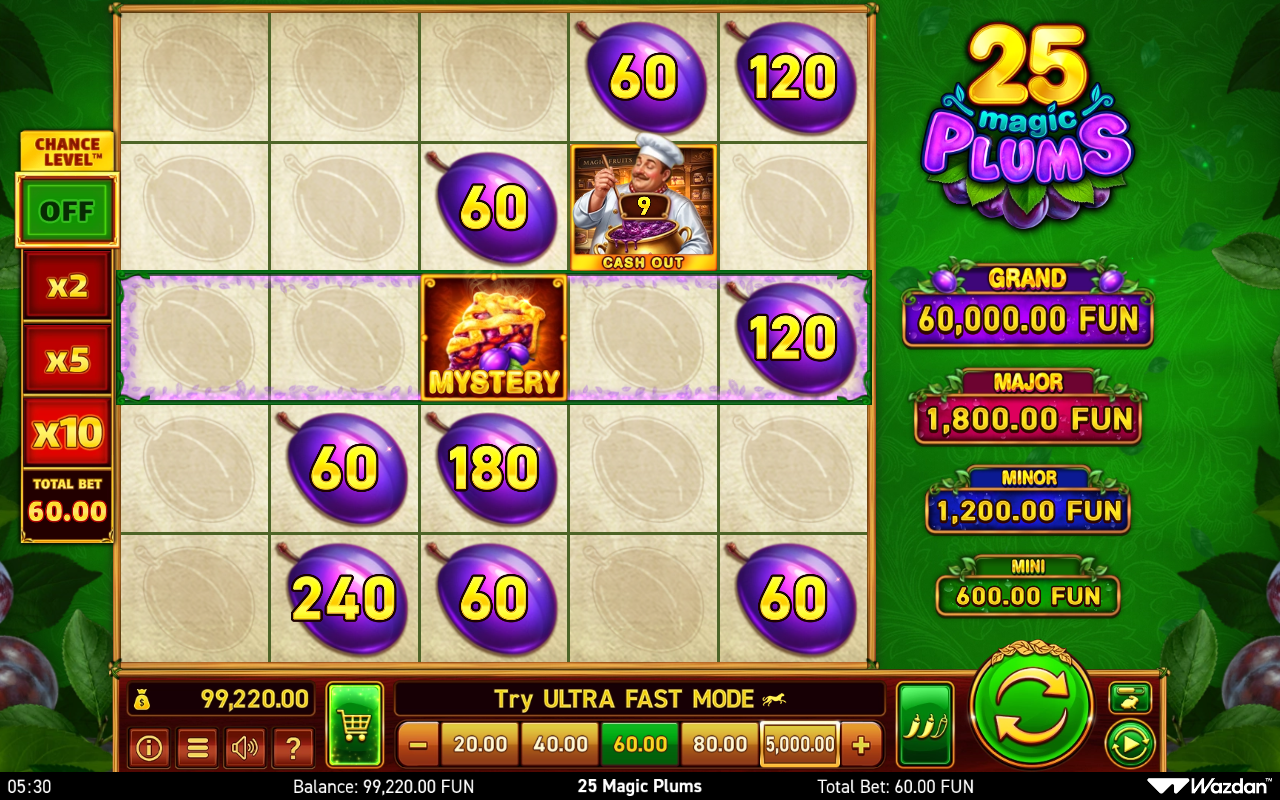 25 Magic Plums gameplay