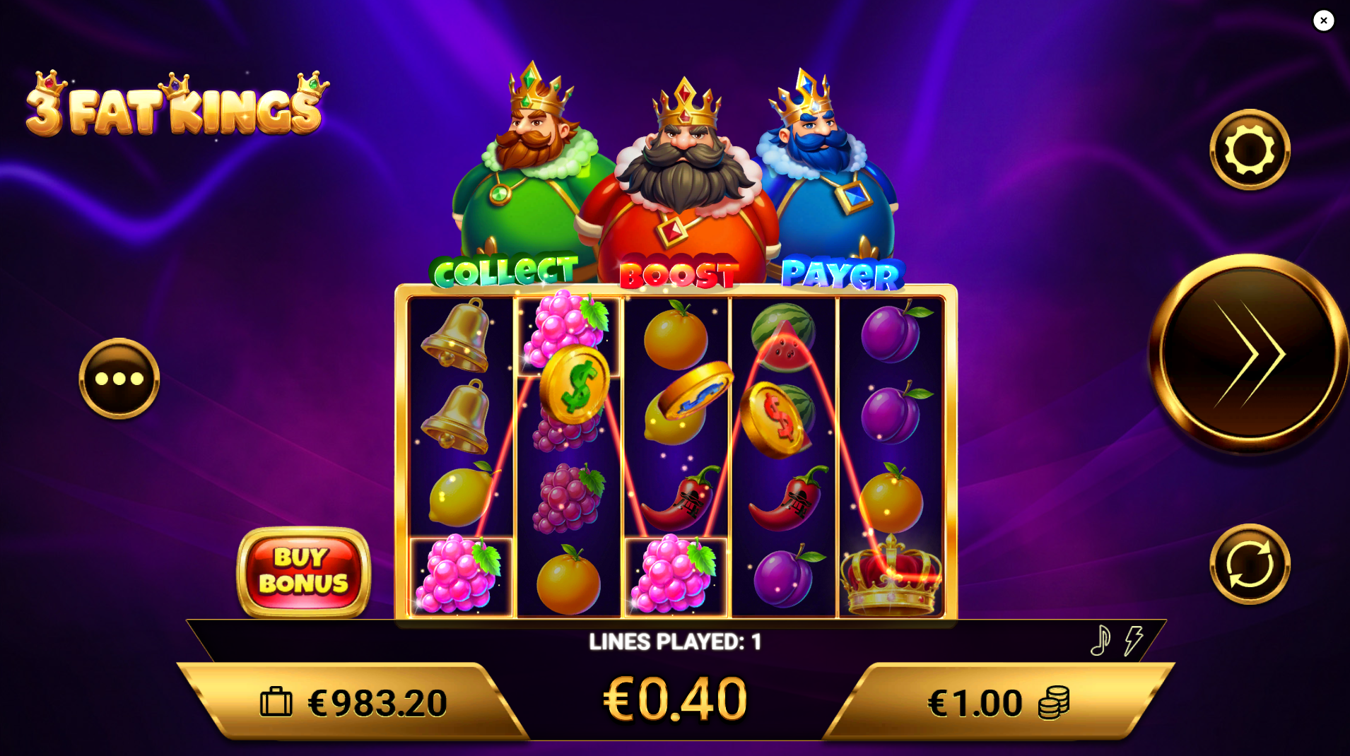 3 Fat Kings Token Collect mechanic