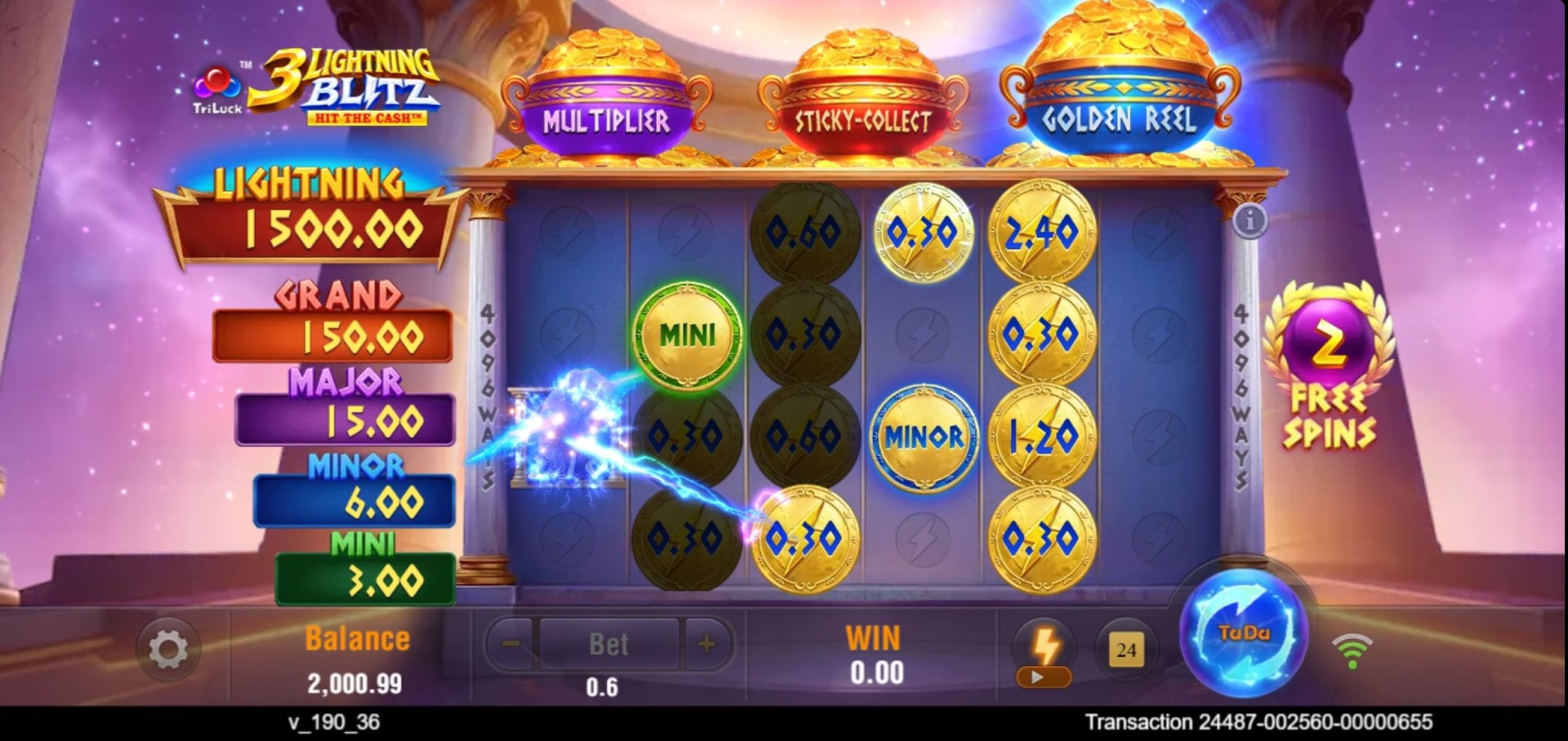 3 Lightning Blitz Golden Reel