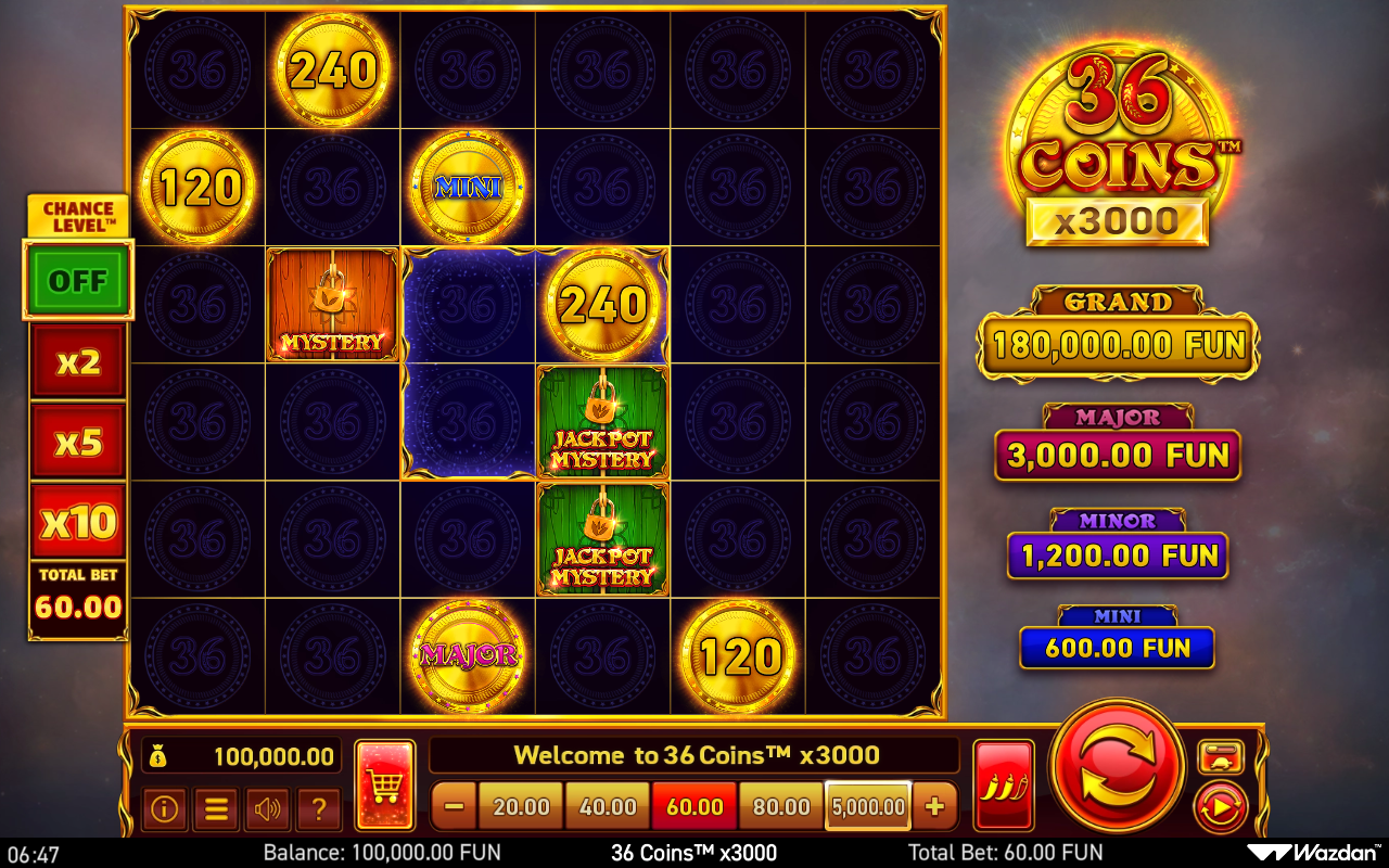 36 Coins x3000 base game